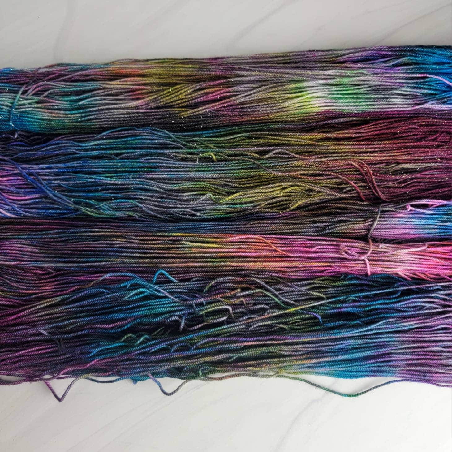 Oil Slick Hand Dyed Variegated Yarn Fingering To Worsted Weight Choose Your Base Rainbow Overdyed Grey Etsy