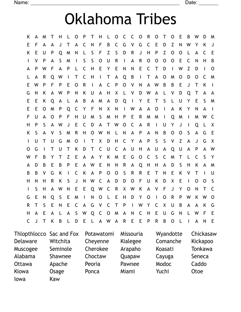 Oklahoma Tribe Crossword