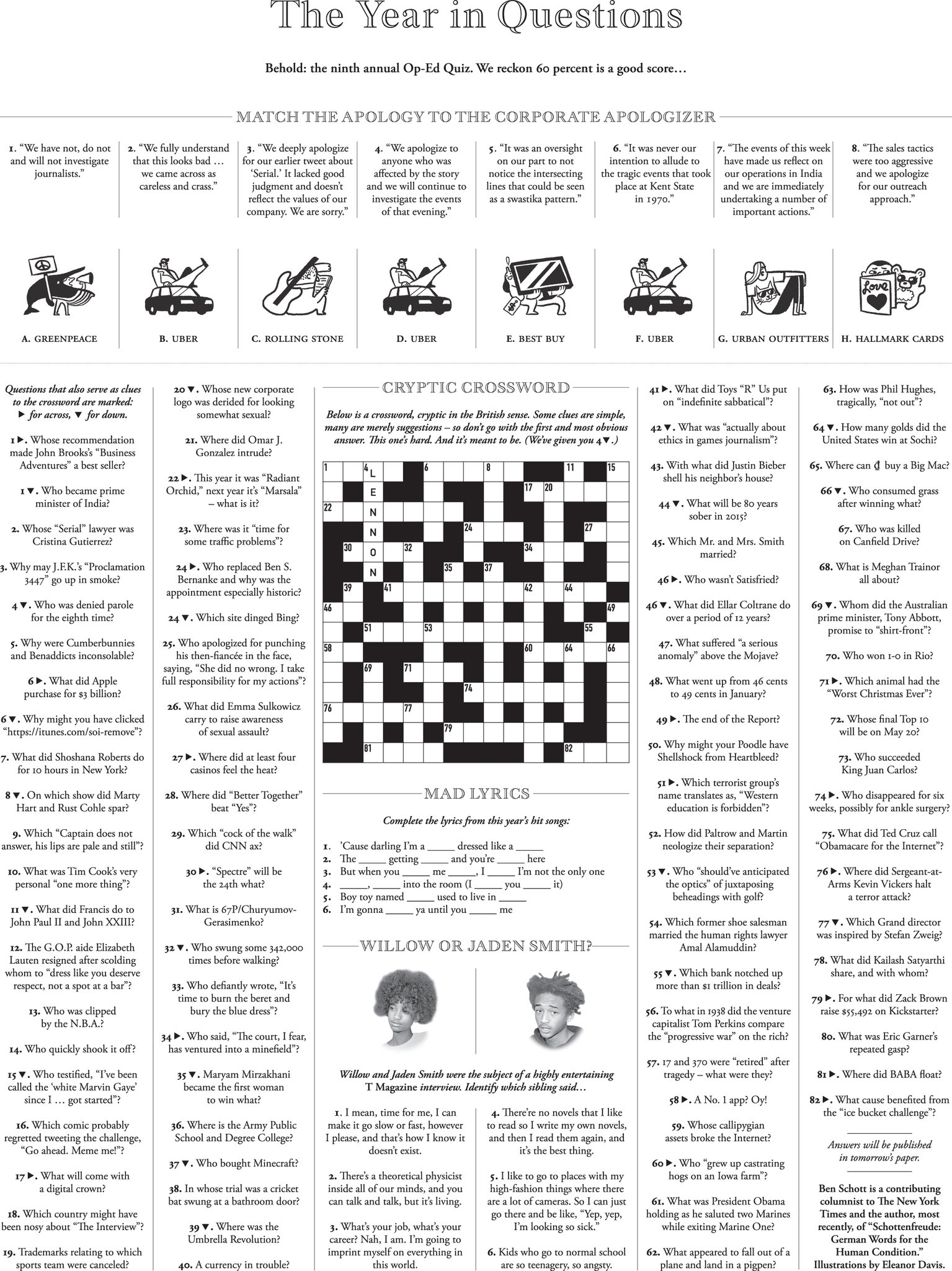 Opinion 2014 The Year In Questions The New York Times Opinion 2014 The Year In Questions The New York Times