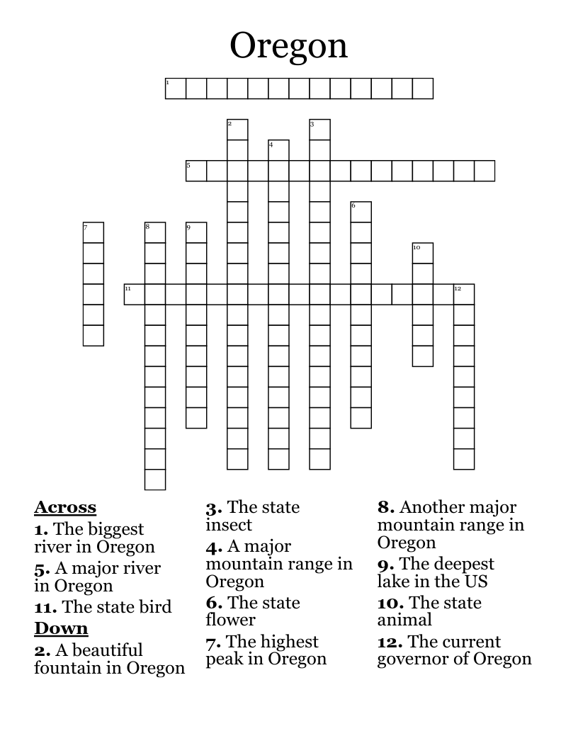 Oregonian Crossword Puzzle Printable Easy Crossword Puzzles
