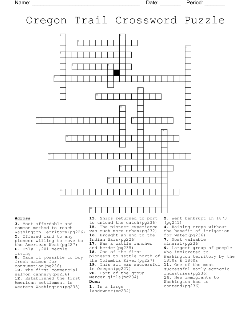 Oregonian Crossword Puzzle Printable Easy Crossword Puzzles