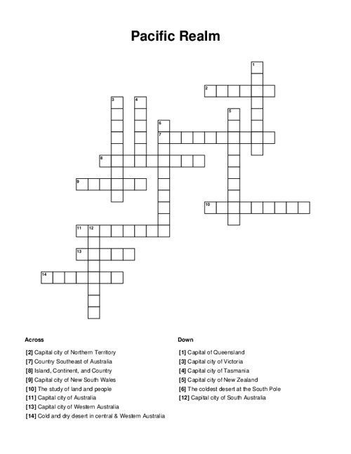 Pacific Realm Crossword Puzzle