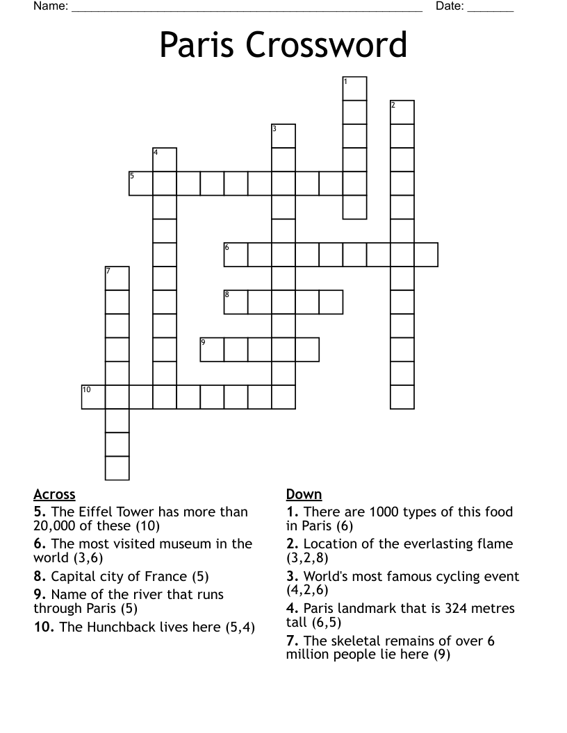 Paris Crossword WordMint