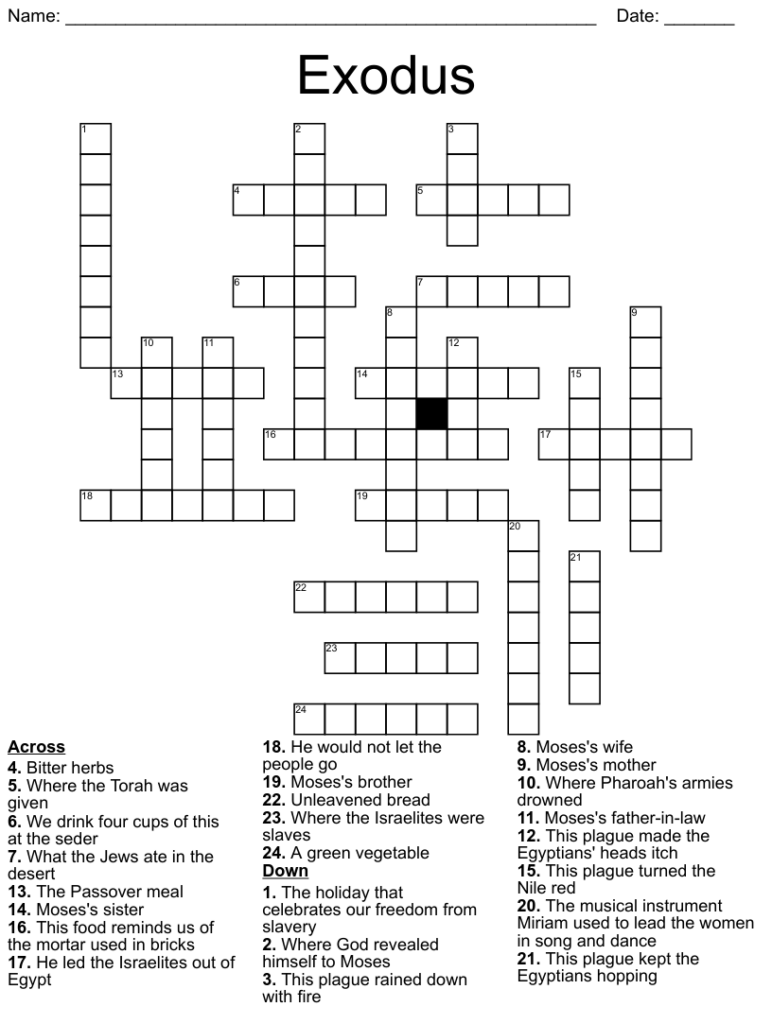 Passover Crossword Puzzle Printable Free Printable Templates Passover Crossword Puzzle Printable Free Printable Templates