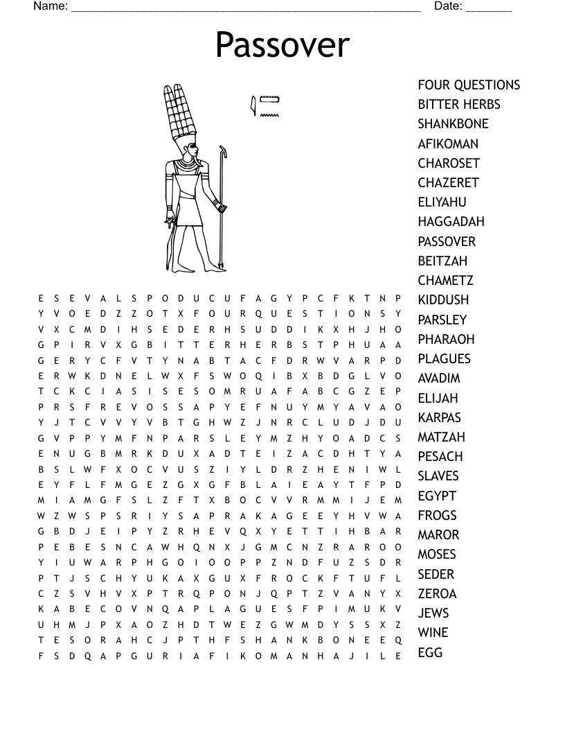Passover Crossword WordMint