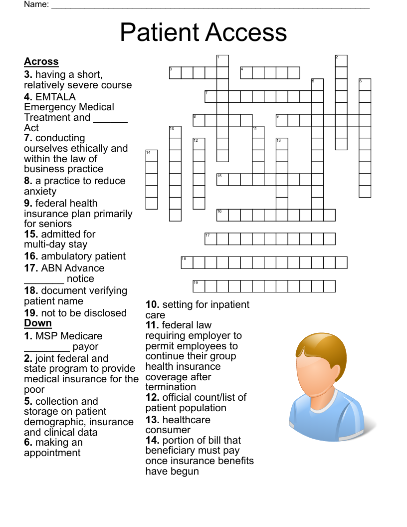 Patient Access Crossword WordMint