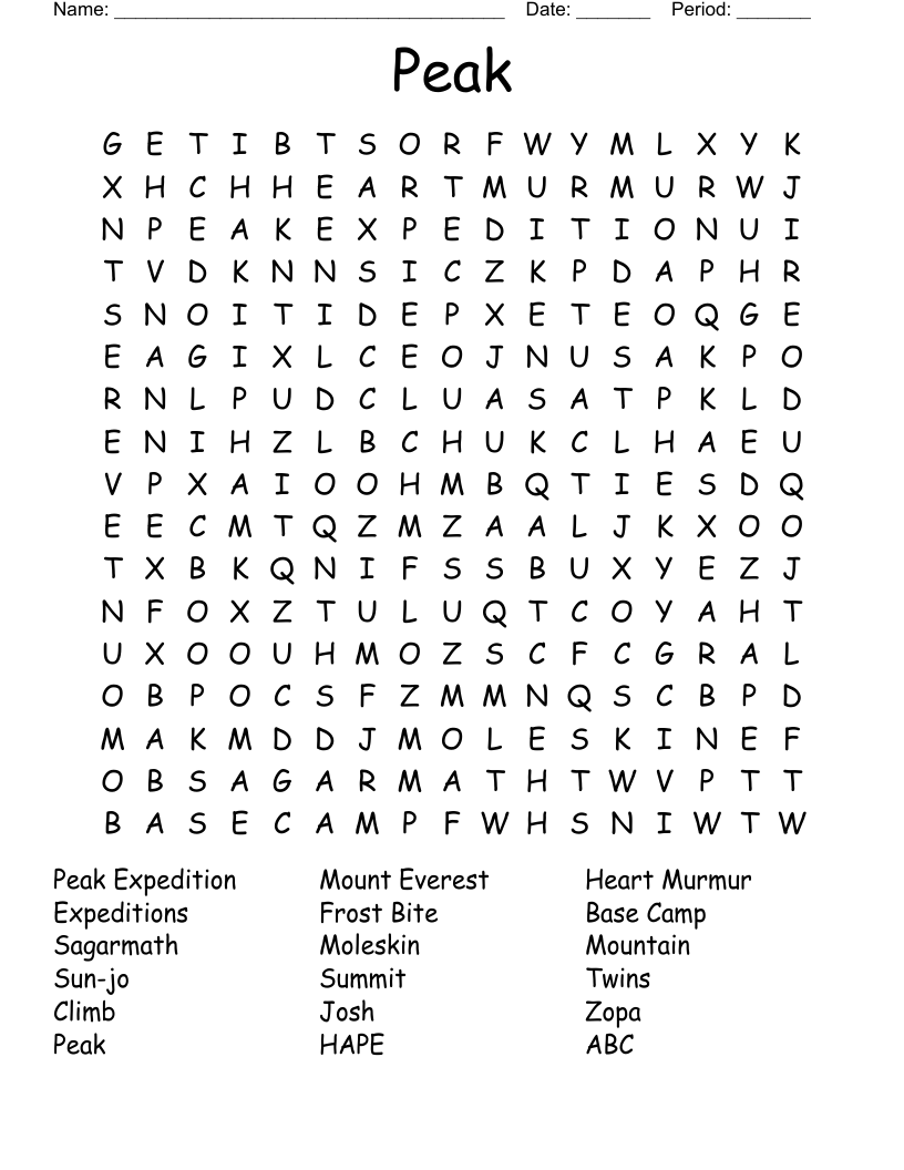 Peak Crossword WordMint