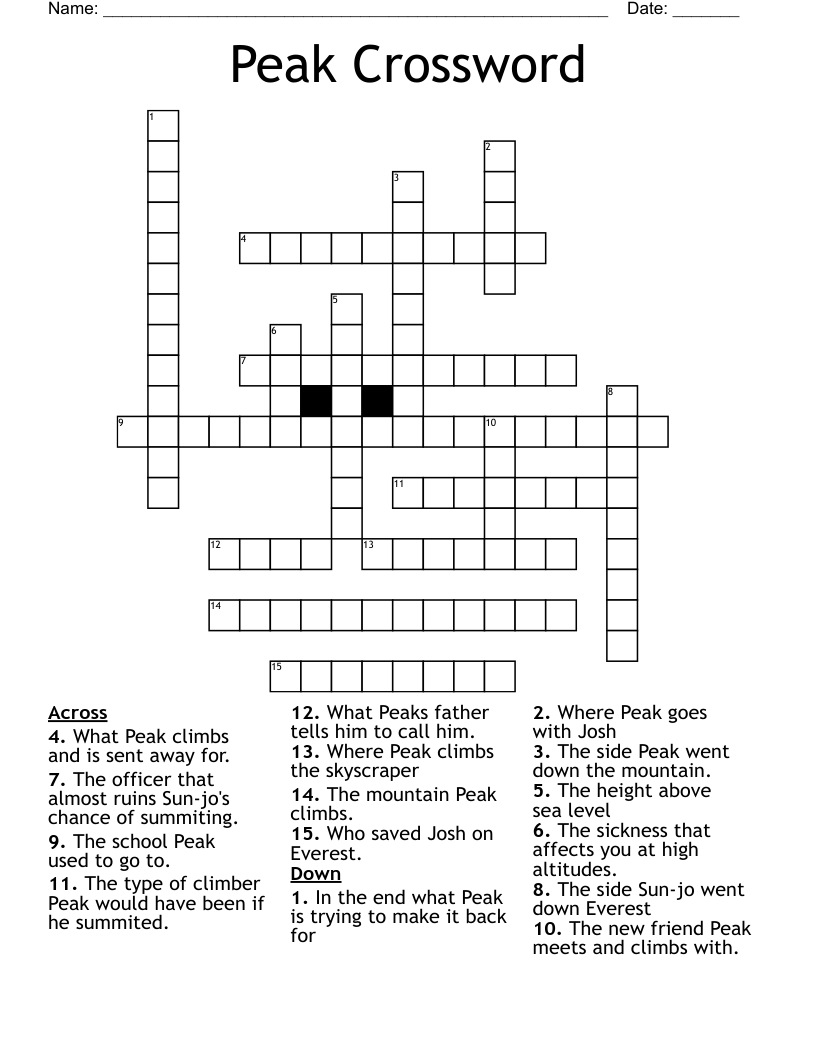 Peak Crossword WordMint