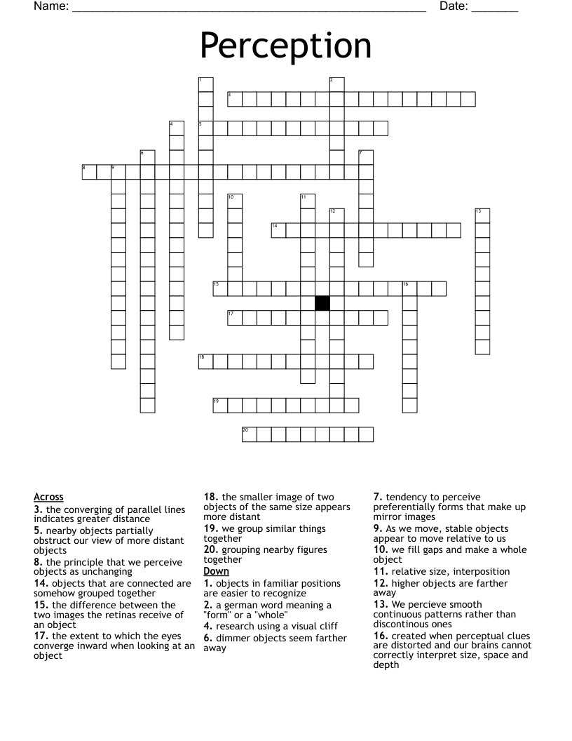 Perception Crossword WordMint