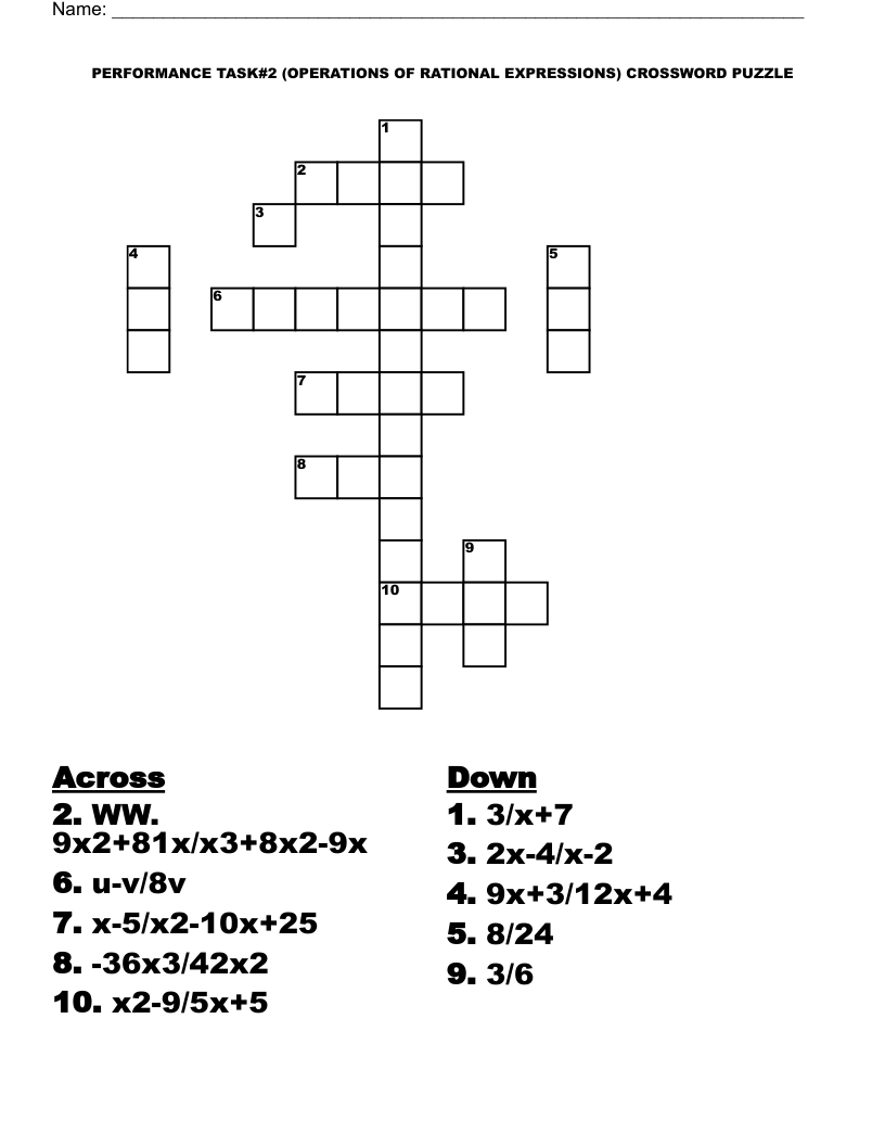 rational crossword puzzle clue