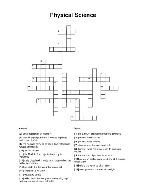 science crossword puzzles science crossword puzzles