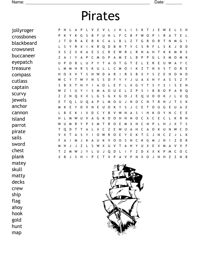 Pirates Crossword WordMint