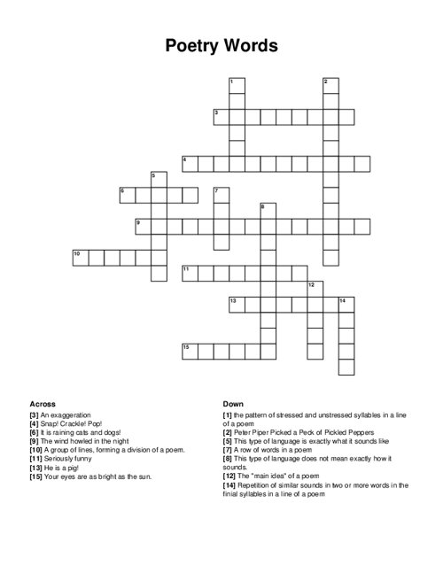 muse of poetry crossword puzzle clue
