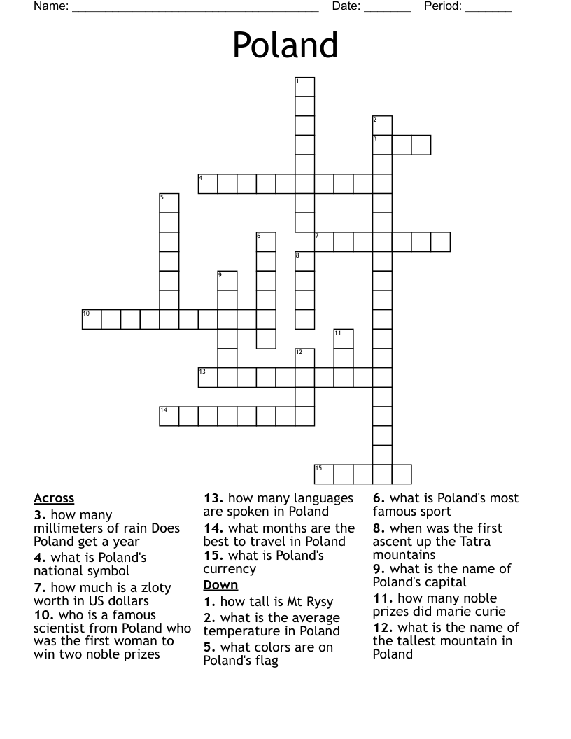 Poland Crossword WordMint