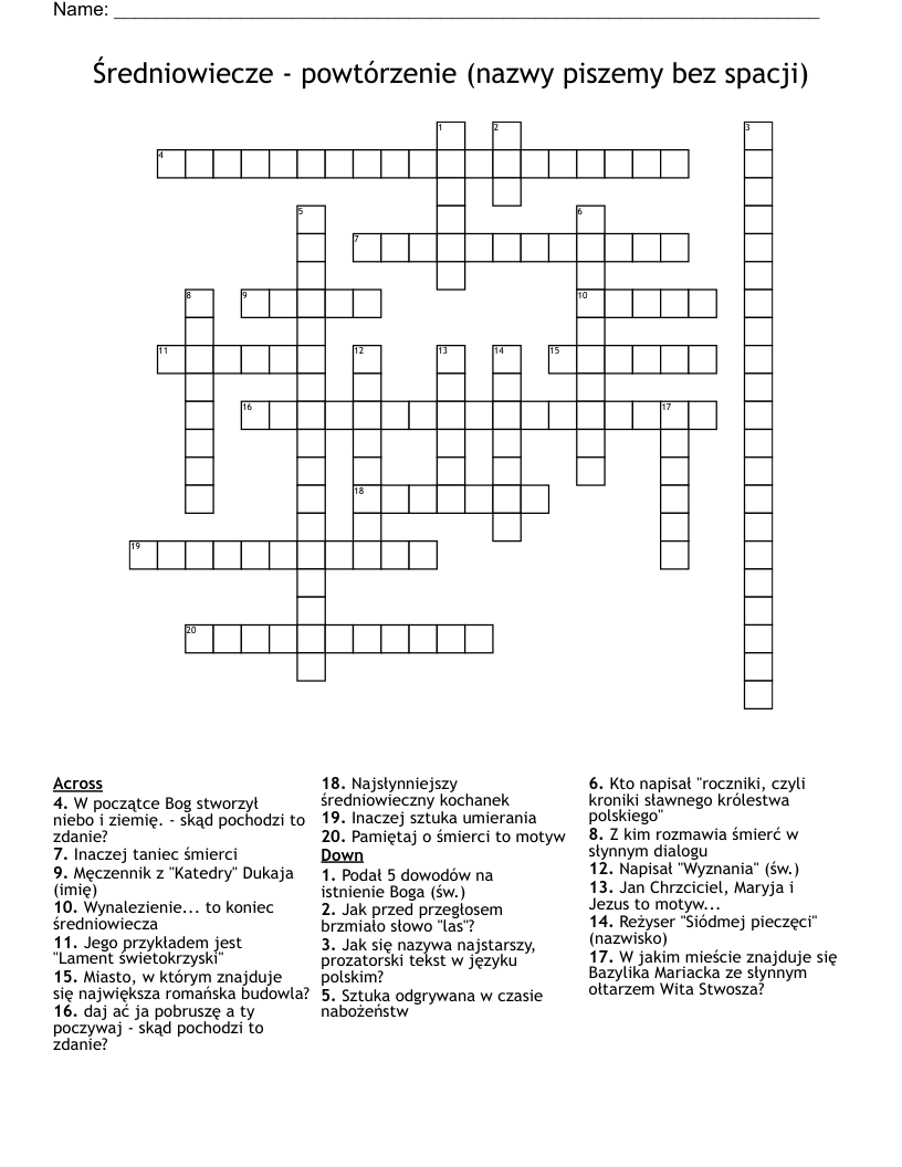 Polish Language Crosswords Word Searches Bingo Cards WordMint