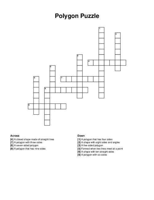 Polygon Puzzle Crossword Puzzle Polygon Puzzle Crossword Puzzle