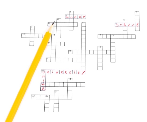 Premium Photo Crossword Puzzle Closeup