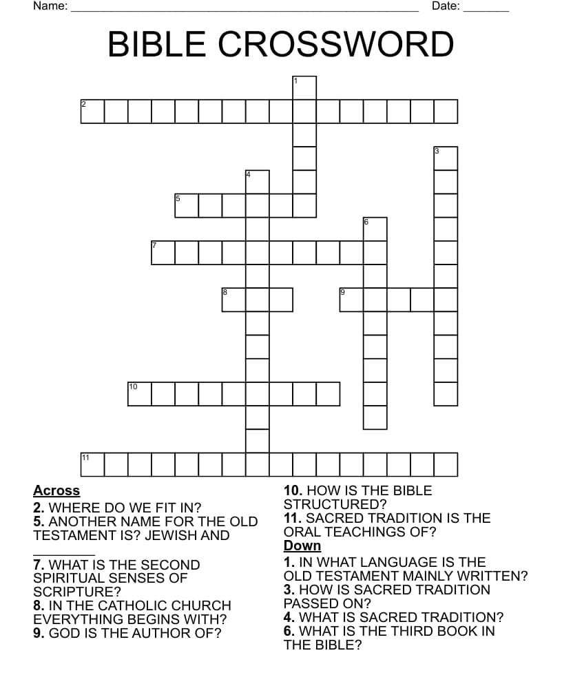 Printable Bible Crossword Puzzles PrintableLib