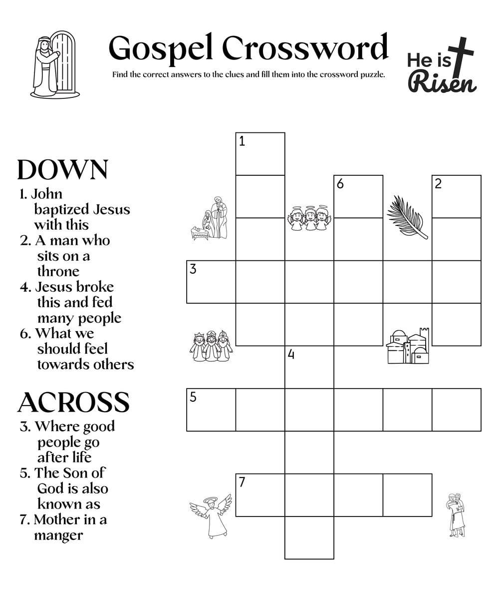 bible crossword puzzles prinbtable