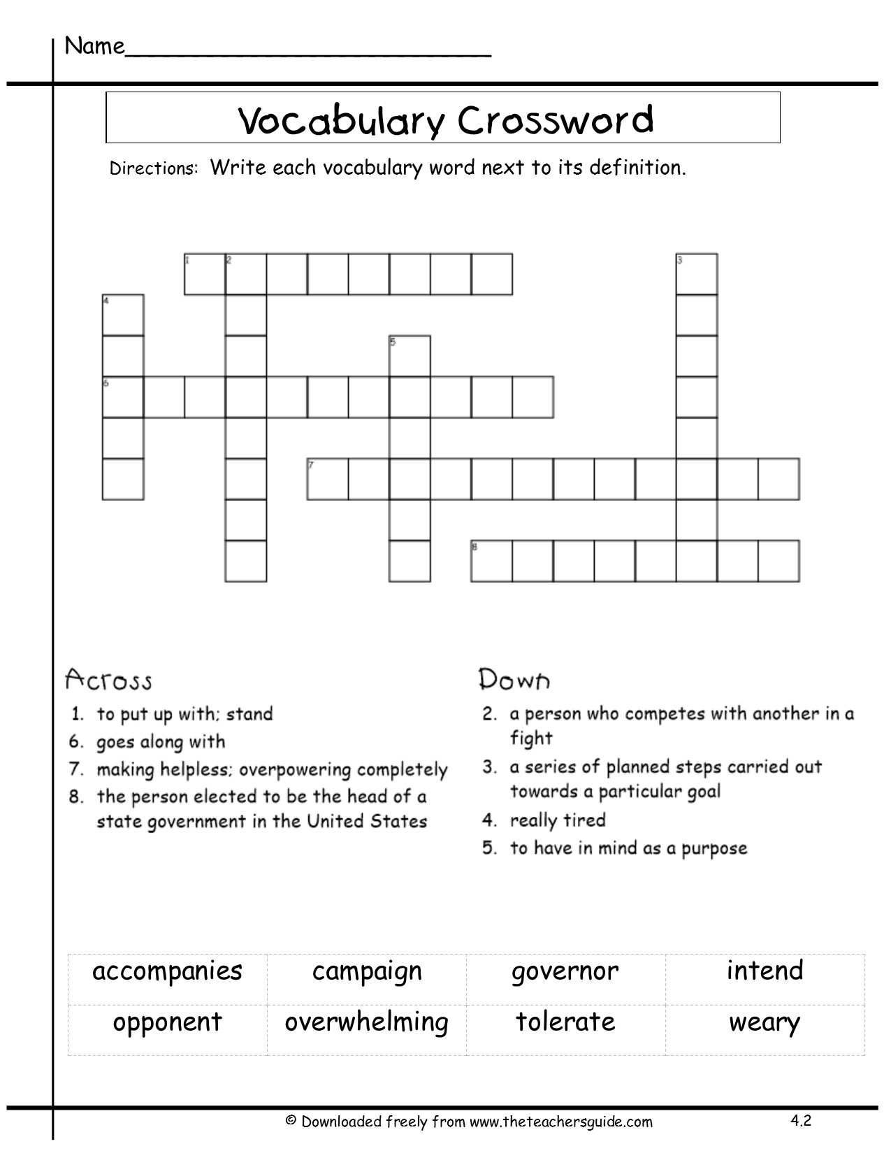 crossword puzzles for 3rd graders