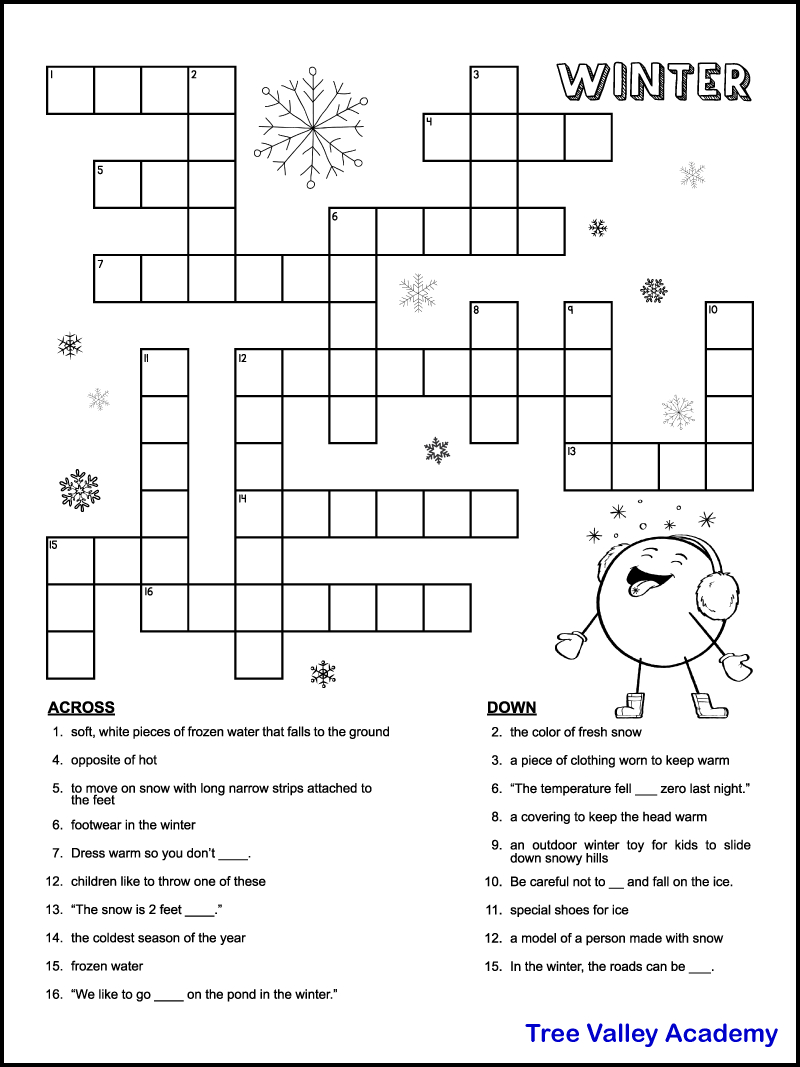 Printable Crossword Puzzles For 5th Graders All FREE Printables