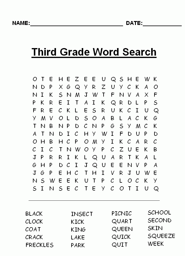 crossword puzzles for 2nd graders