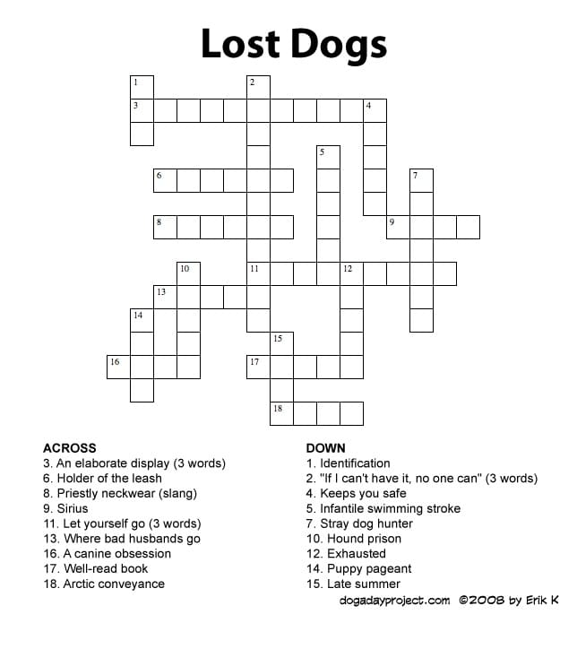 Printable Dog Crossword Puzzle Images Free Download And Print For You Printable Dog Crossword Puzzle Images Free Download And Print For You