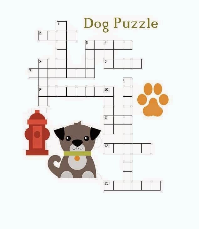 Printable Dog Crossword Puzzle PrintableLib