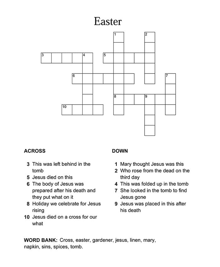 Printable Easter Crossword Puzzles PrintableLib Printable Easter Crossword Puzzles PrintableLib