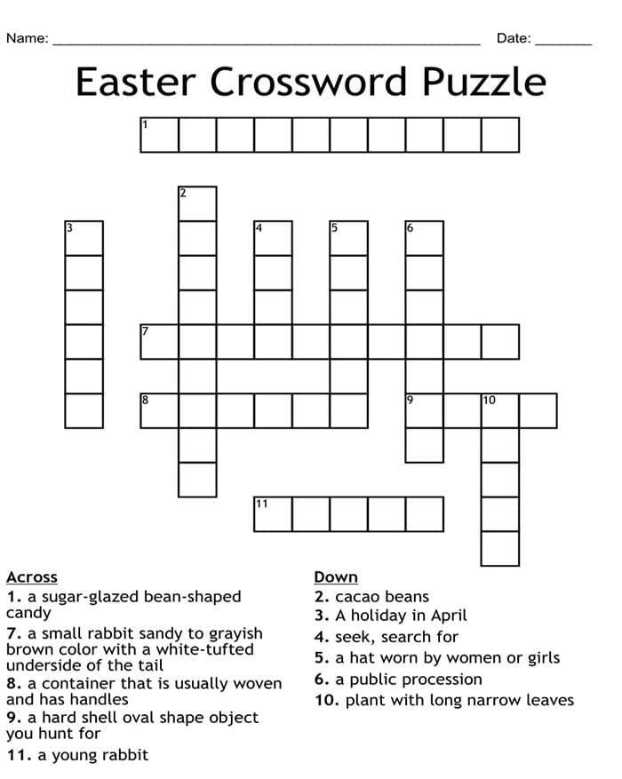 Printable Easter Crossword Puzzles PrintableLib Printable Easter Crossword Puzzles PrintableLib
