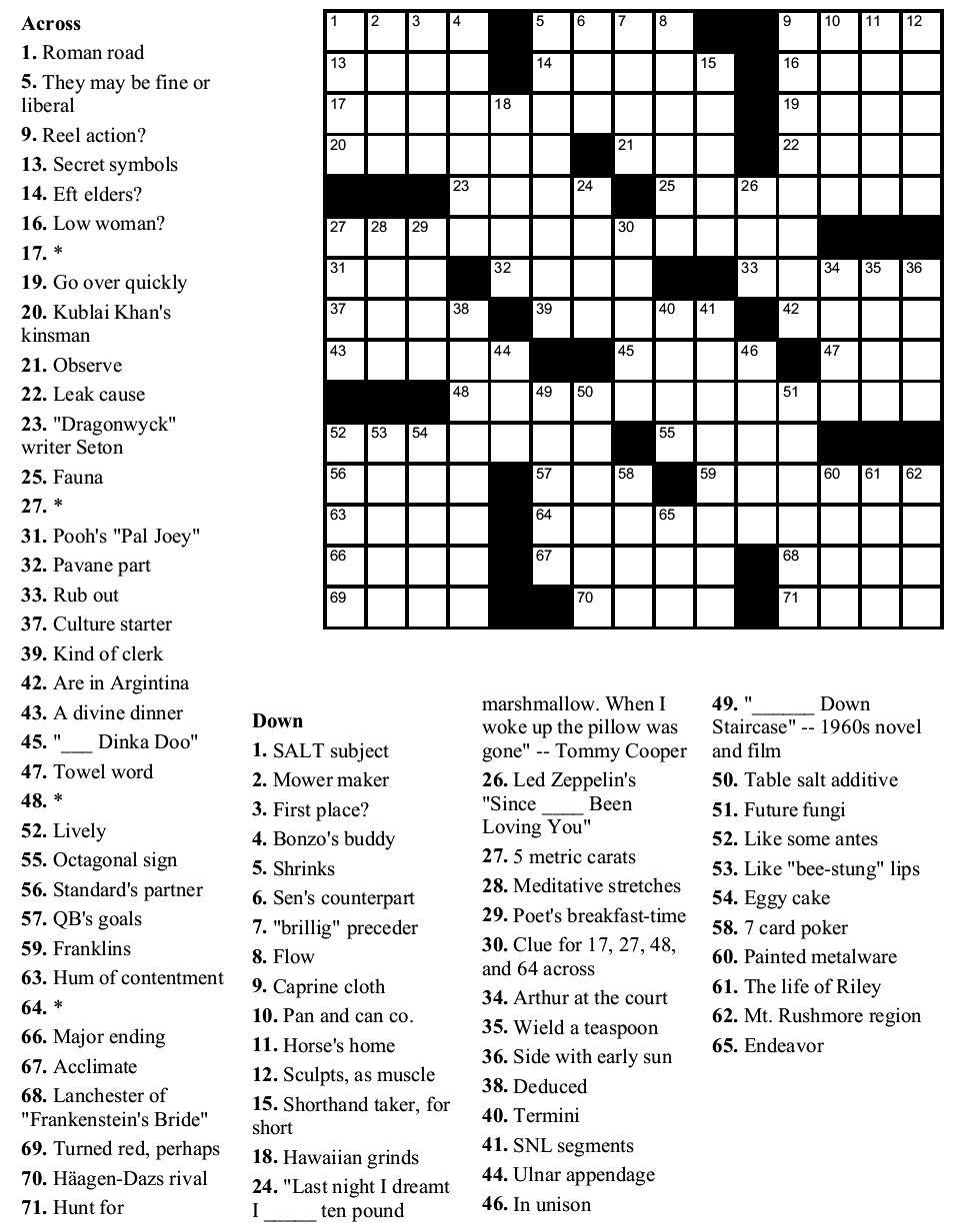 Printable Frank Longo Crossword Puzzles Free Printable Frank Longo 