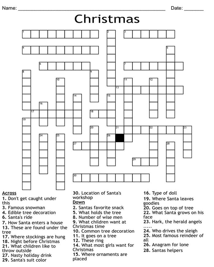Printable Hard Christmas Crossword Puzzles Free Download And Print Printable Hard Christmas Crossword Puzzles Free Download And Print
