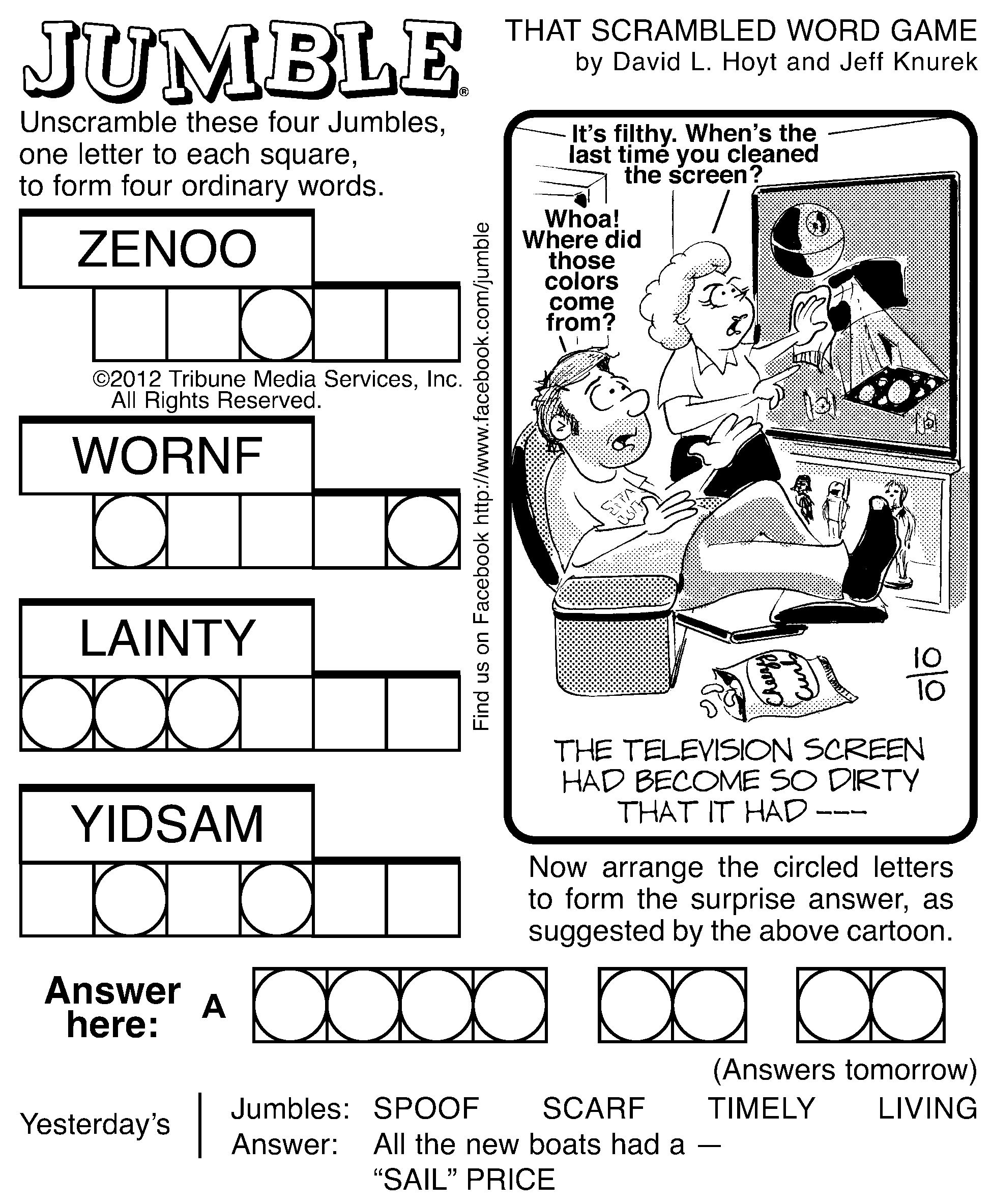 Printable Jumble Puzzles With Answers Printable Crossword Puzzles 