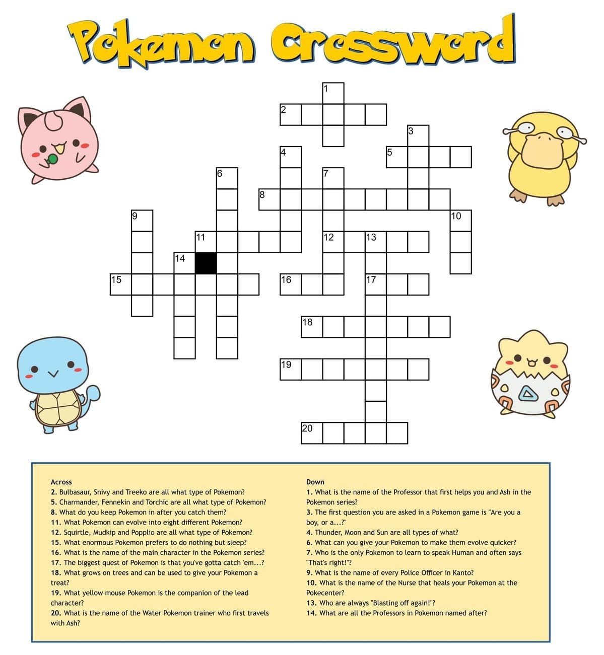 Printable Pokemon Crossword Puzzles PrintableLib Printable Pokemon Crossword Puzzles PrintableLib