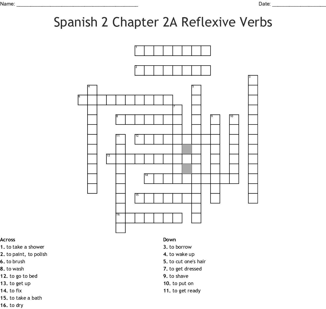 spanish crossword puzzle