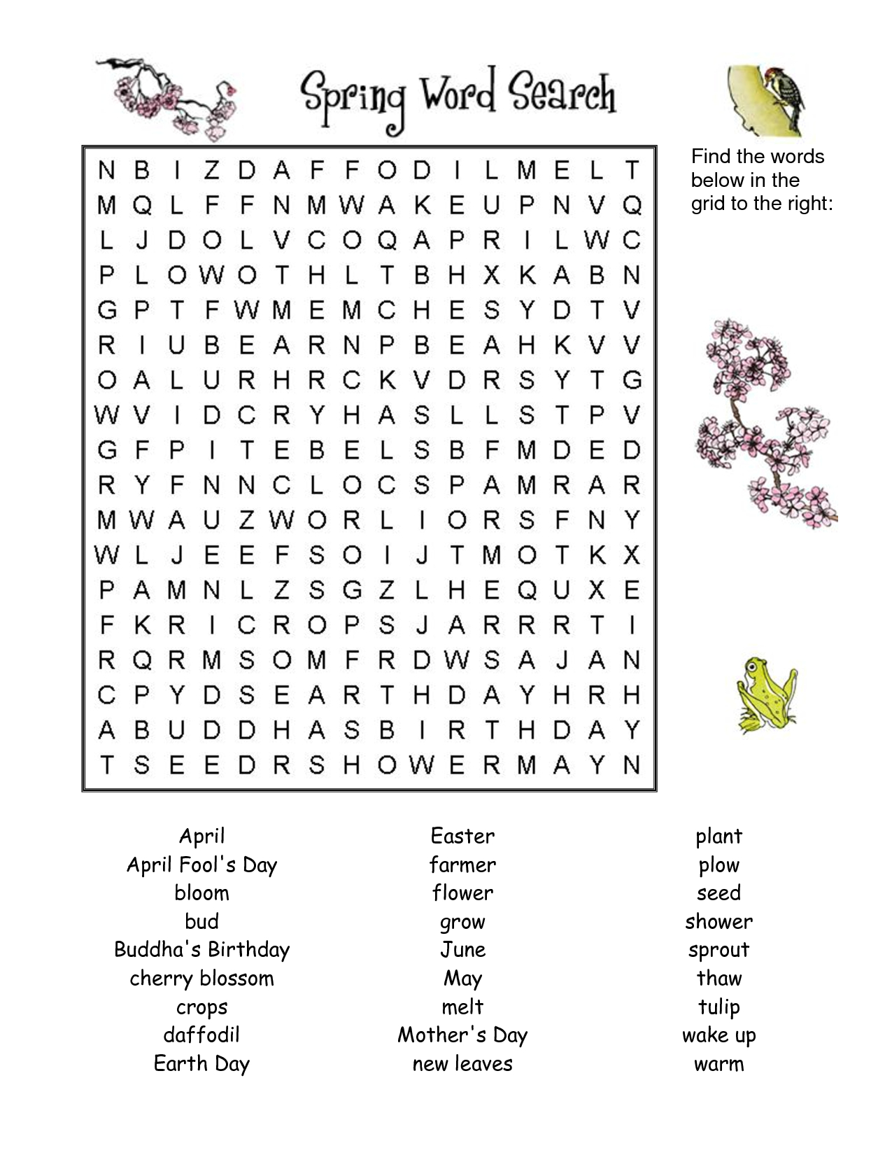 spring crossword puzzles spring crossword puzzles
