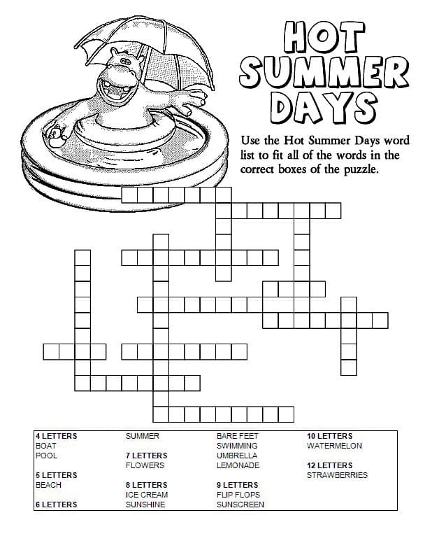 crossword puzzles summer crossword puzzles summer