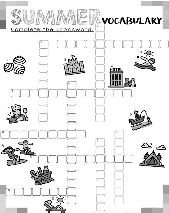 Printable Summer Crossword Puzzles Vocabulary Free Download And Print Printable Summer Crossword Puzzles Vocabulary Free Download And Print