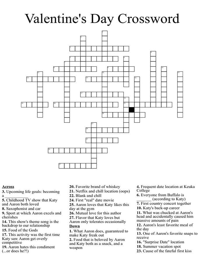 Printable Valentine Crossword Puzzle Free Free Download And Print For Printable Valentine Crossword Puzzle Free Free Download And Print For