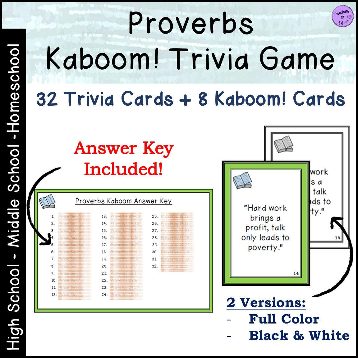Proverbs Bible Or Wise Saying Trivia Game Made By Teachers