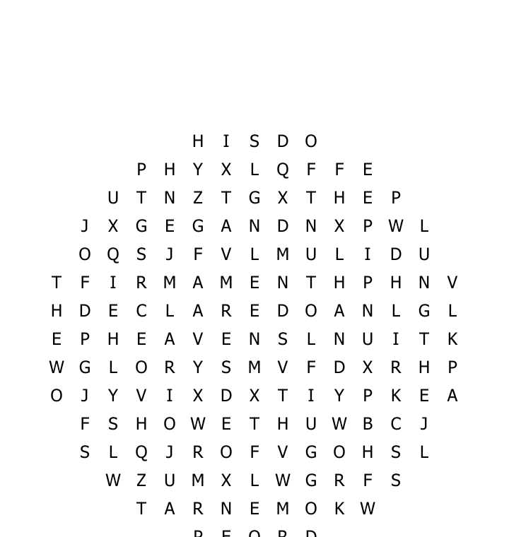 Psalm 19 1 A Praise Crossword Puzzle