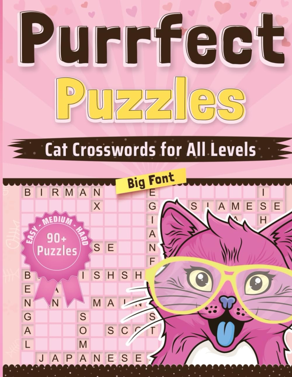 PURRFECT PUZZLES Cat Crosswords For All Levels Easy Medium And Hard Large Print Edition With Kitten And Cat Themes Over 90 Challenging Crossword Puzzles Larsen Corinne 9798870734576 Amazon Books
