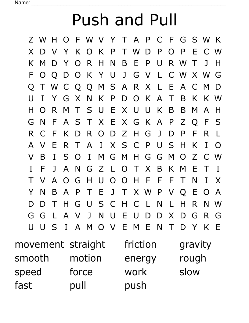 Push And Pull Word Search WordMint Push And Pull Word Search WordMint