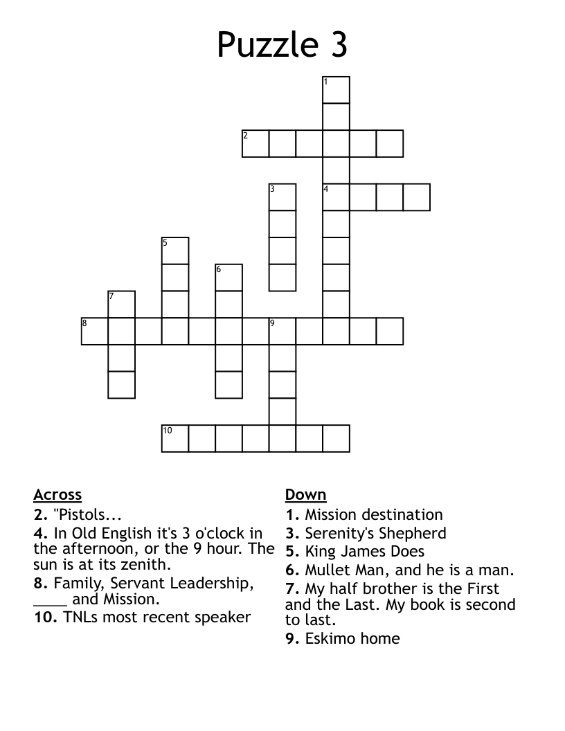 Puzzle 3 Crossword WordMint Puzzle 3 Crossword WordMint