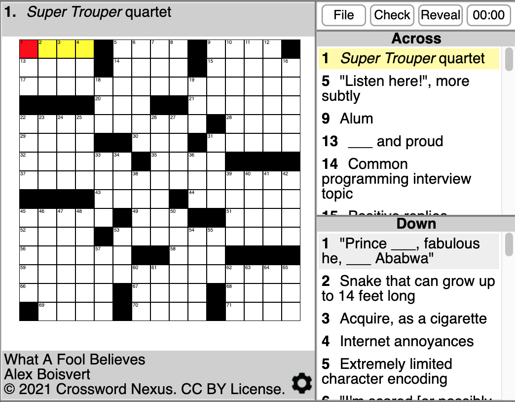 crossword puzzle nexus