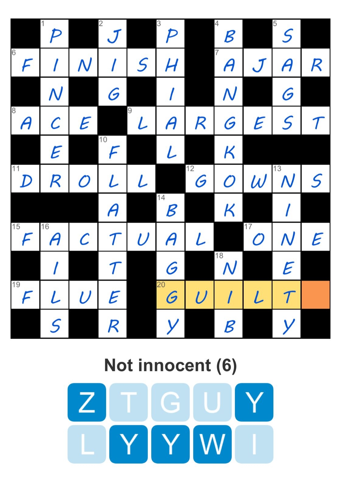 top notch crossword puzzle clue