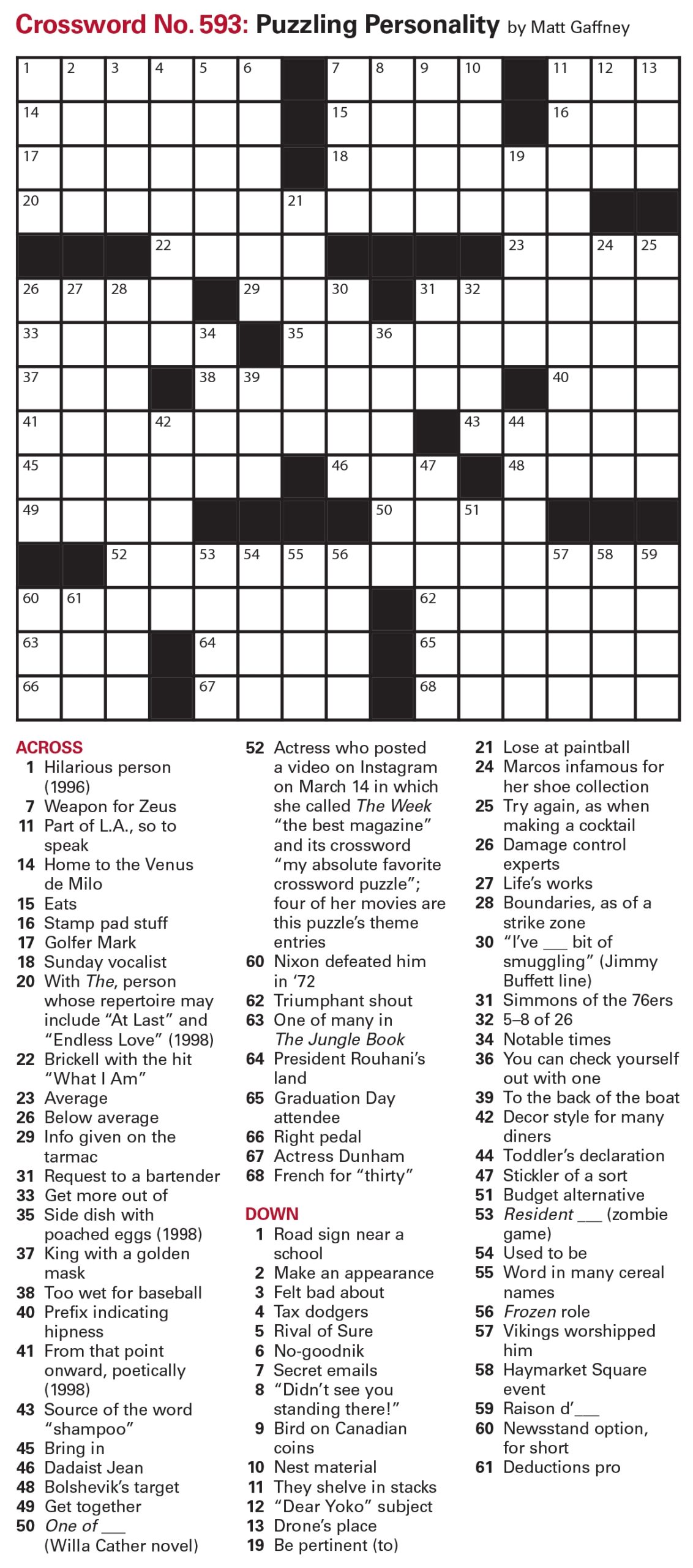 Puzzles Printable Crossword And Sudoku Issue April 2 2021 Puzzles Interactive And Sudoku Issue April 2 2021 Page 2 The Week