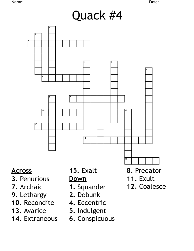 Quack 4 Crossword WordMint
