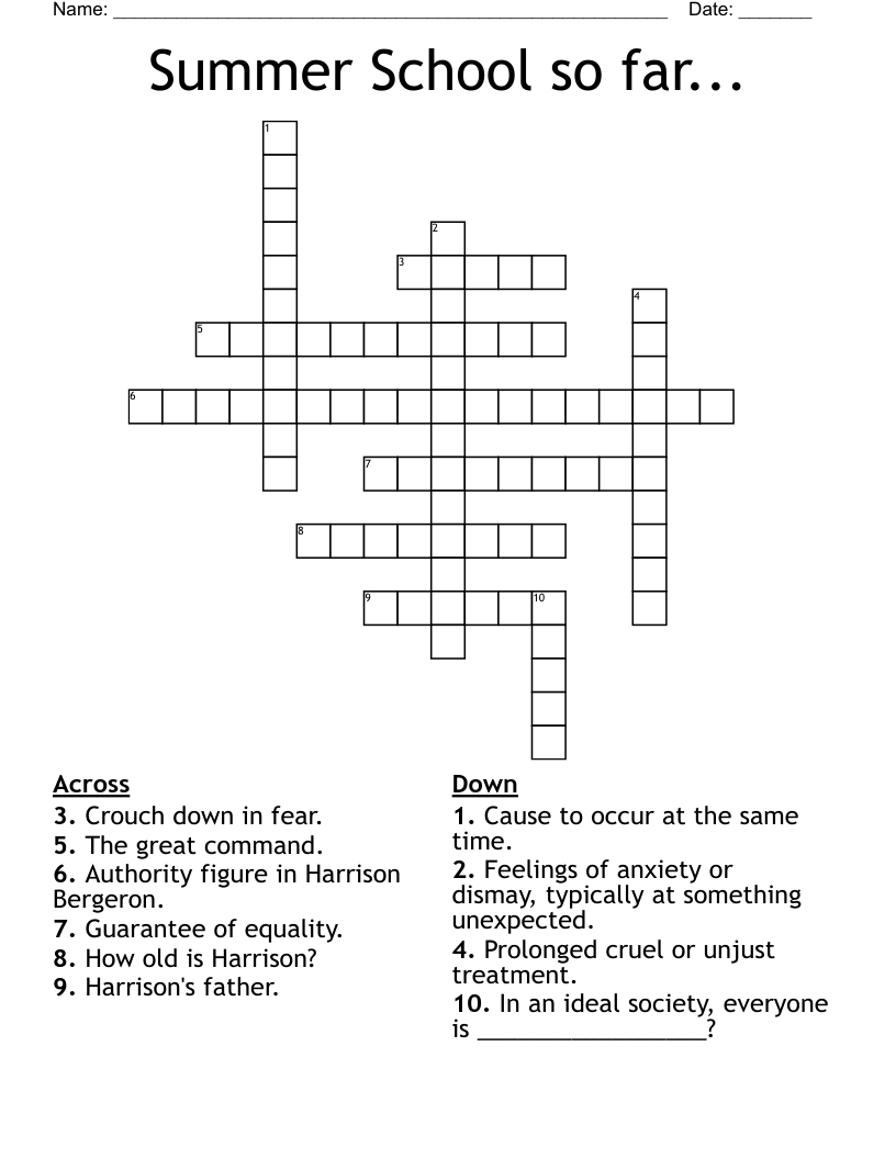 Quarter 2 Vocabulary Review Crossword WordMint