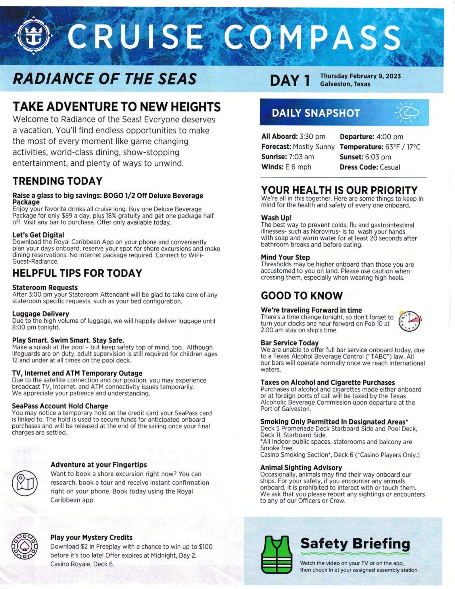 Radiance Of The Seas 9 night Western Caribbean Cruise Compass February 9 2023 By Royal Caribbean Blog Issuu